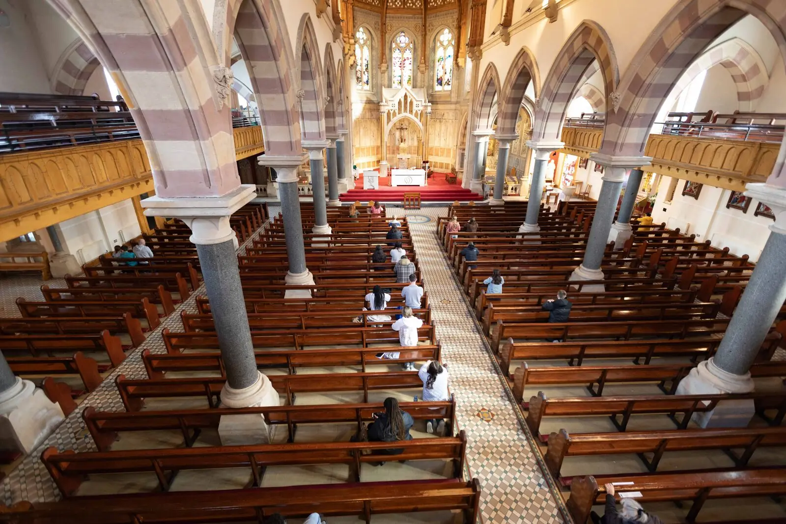Panoramic view of youth in church